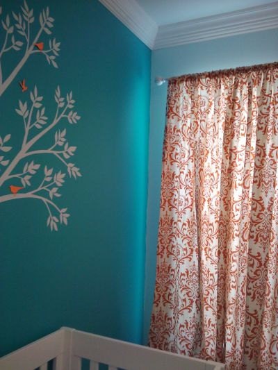 Custom Made Sweet Potato Orange Damask Curtains
