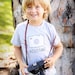 Camera handstitched tee for boys