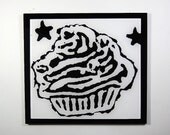 modern graffiti cupcake sculpture