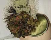 Spring green frothy fascinator