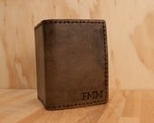 Monogram Wallet - Leather in Antique Black  - Trifold