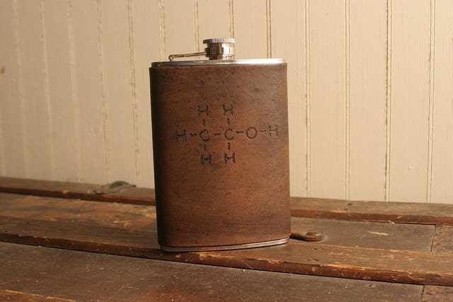 RESERVED for rbstewart111  - Element Flask - Leather in Antique Black