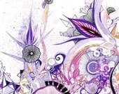 Living Amethyst - Purple Lavender and Violet Delicate Botanical Abstract Art - annya127