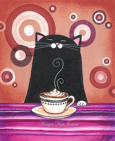 Joy of Coffee - Modern Retro Giclee Painting Print