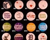 MITTEN Series Celebrate Michigan Buy Local BUTTONs- set of 6