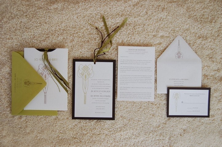 SAMPLE - Wedding Invitation - LETTERPRESS - Love Nouveau by Invited Ink