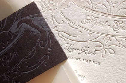 SAMPLE - Wedding Invitation - LETTERPRESS - Love Rocks by Invited Ink