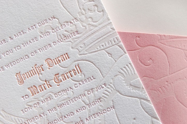 Letterpress Wedding Invitations - LETTERPRESS - Juicy Love - Set of 100 by Invited Ink