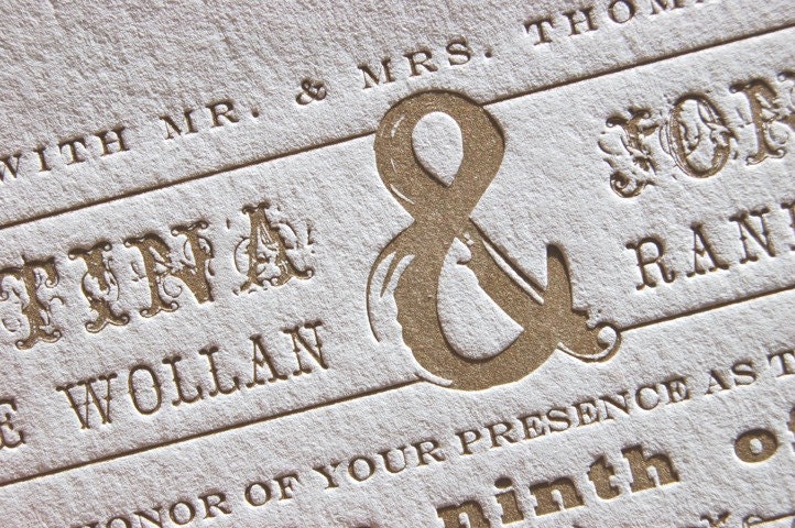 Letterpress Wedding Invitations - LETTERPRESS - Love Invited - Set of 100 by Invited Ink