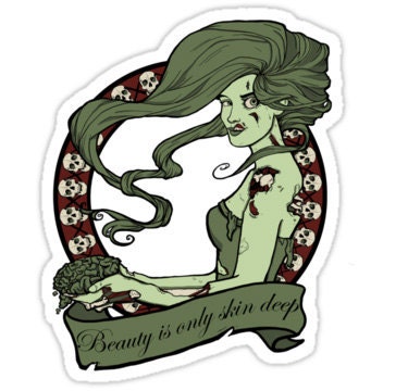 individual die cut Zombie Beauty sticker