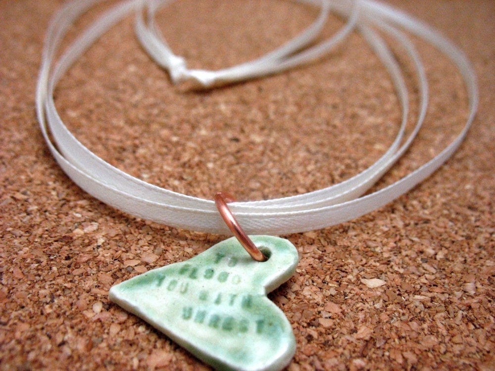 to flood you with unrest -- porcelain poem pendant