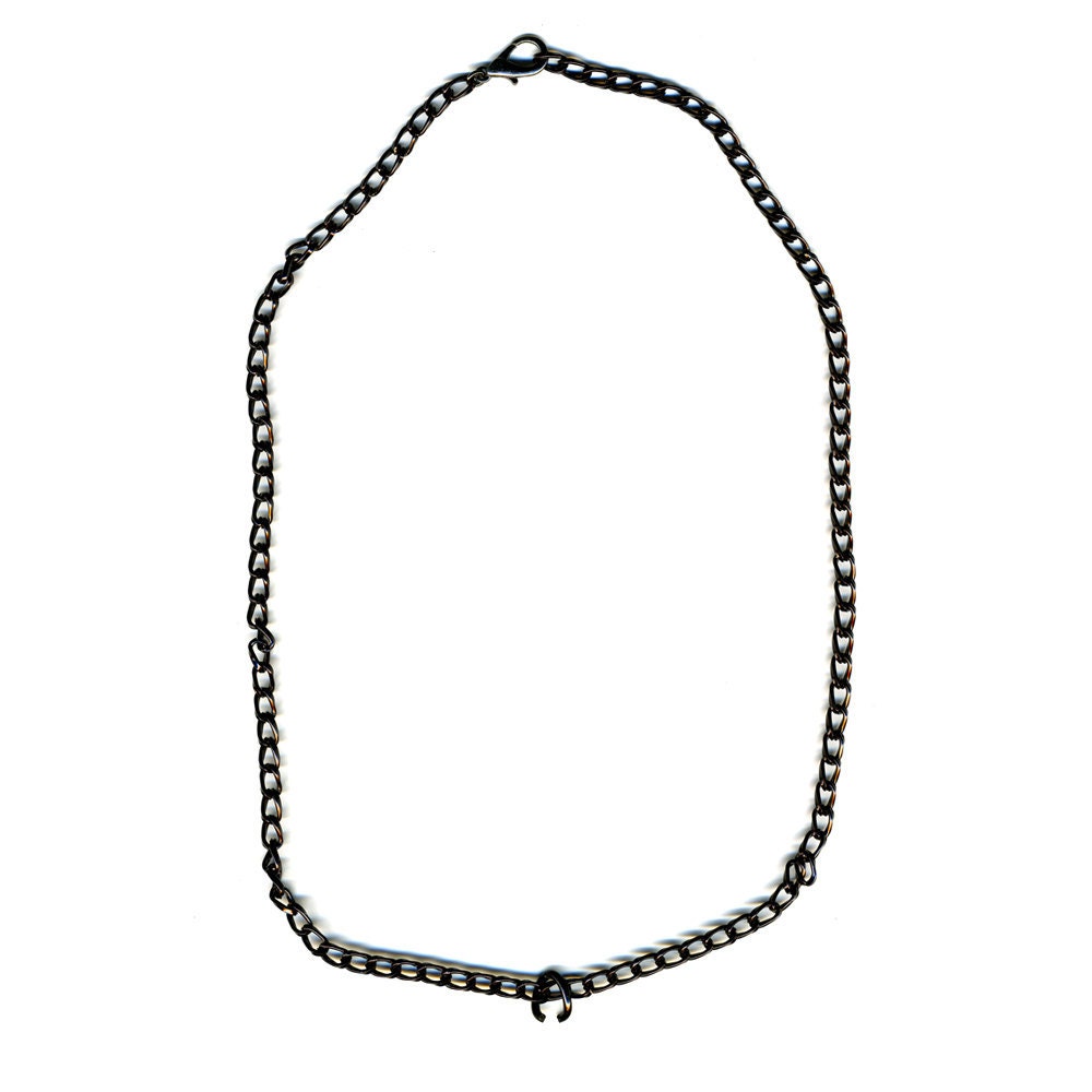 Up to 24 inch BLACK toned Aluminum Chain with Lobster Clasp and Jump Ring