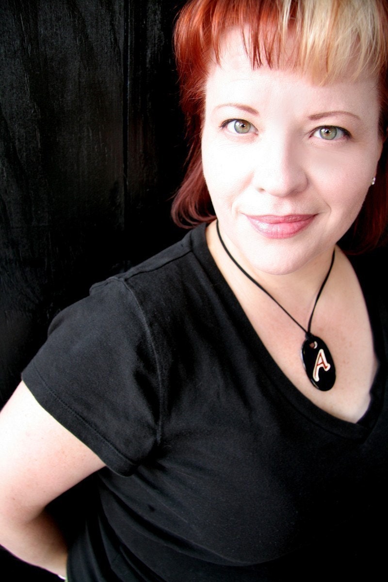 The Scarlet Letter Ceramic Atheist Necklace in Spotted Brown