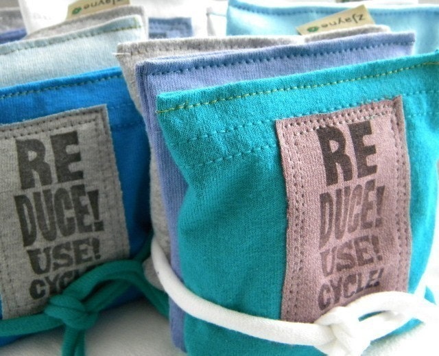 Lavender Sachet Pillows for the Dryer and more Reduce Reuse Recycle On SET of THREE