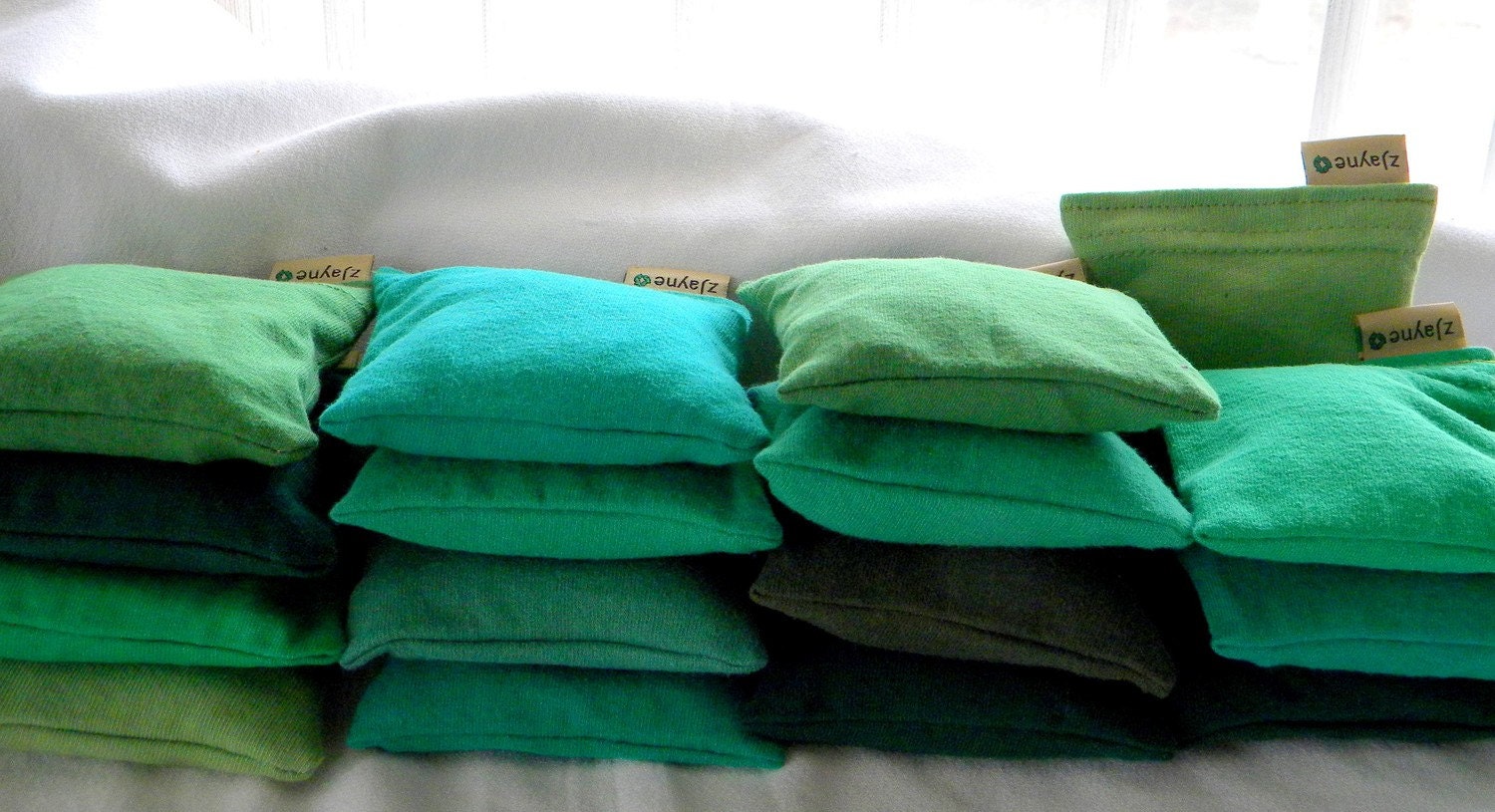 Organic Lavender Sachet Dryer Pillows SET of THREE 100% upcycled from tShirt materials