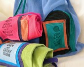 Keep Calm and Carry Yarn Larger Sized Project Bag Wristlet Pouch ONE Repurposed Tee Shirt Sleeves NOT lined