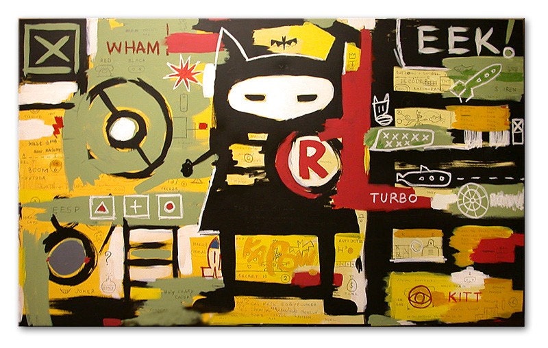 Eeek 2 - large abstract painting 36 x 60