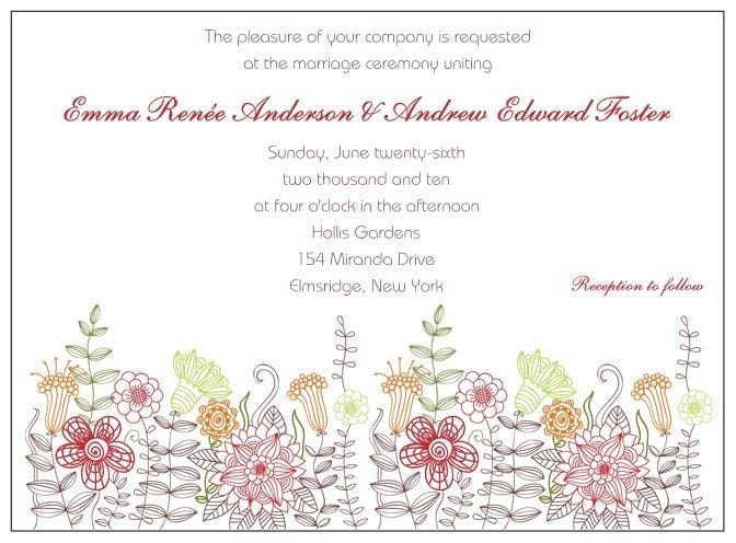 Retro Flower Wedding Invitations