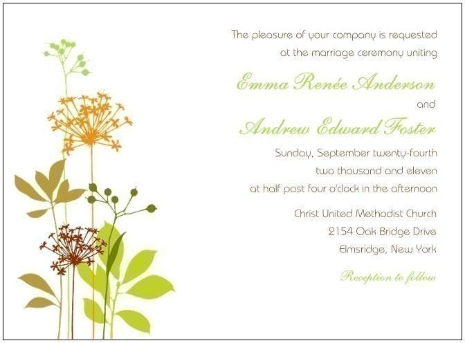 Whimsical Flower Wedding Invitation