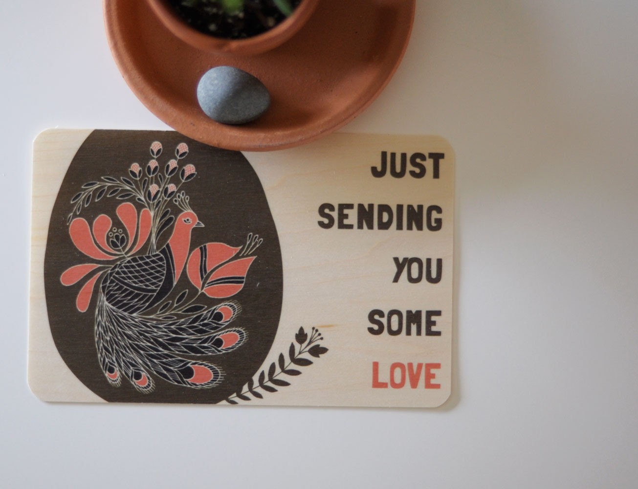 just sending you some love - veneer postcard