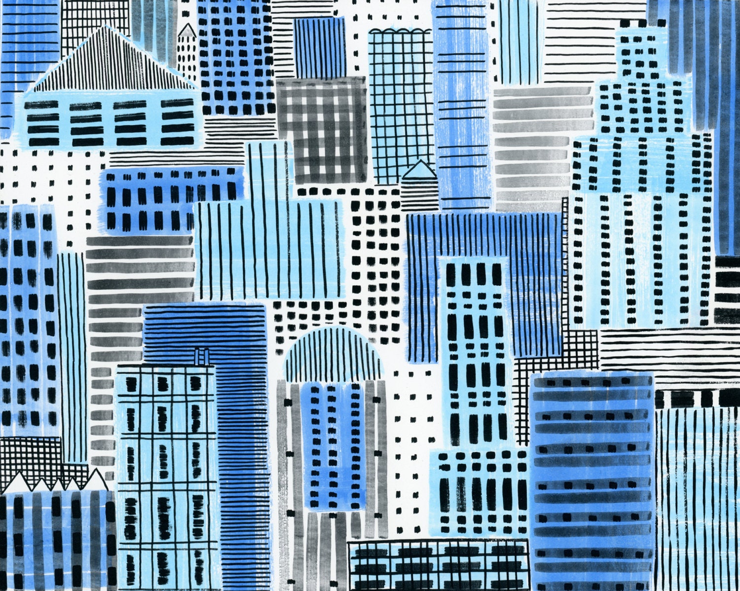 Blue Cityscape / 19x13 print