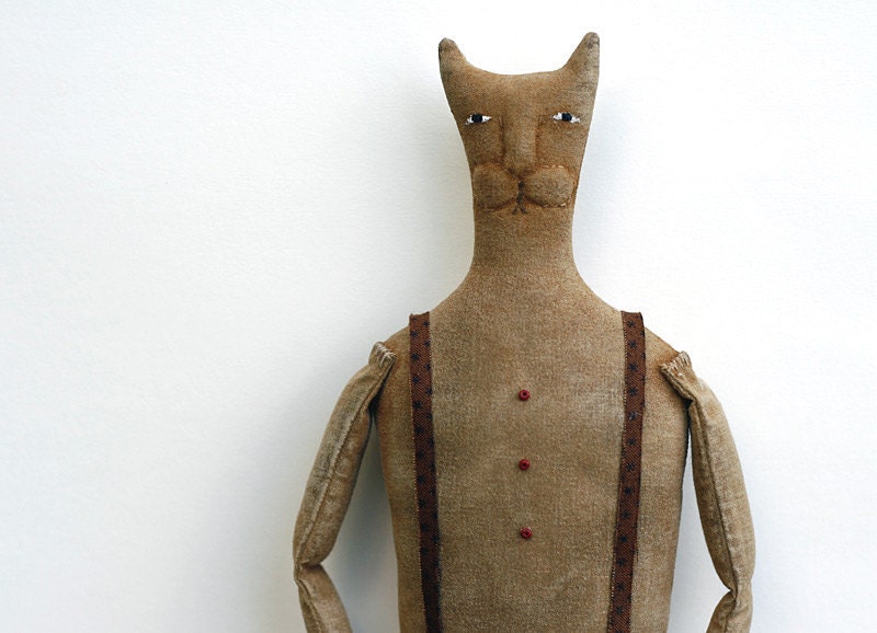 Paw Ingalls - Primitive Cat Doll - Rustic Farmhouse Decor - Made to Order