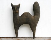 Black Cat Primitive Doll - Halloween Folk Art Doll - Made to Order