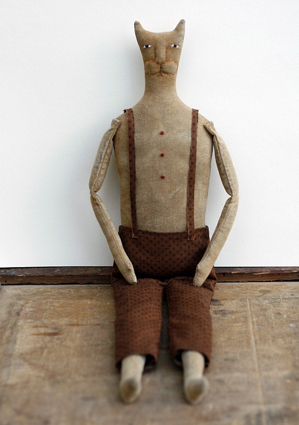 Paw Ingalls - Primitive Cat Doll - Rustic Farmhouse Decor - Made to Order