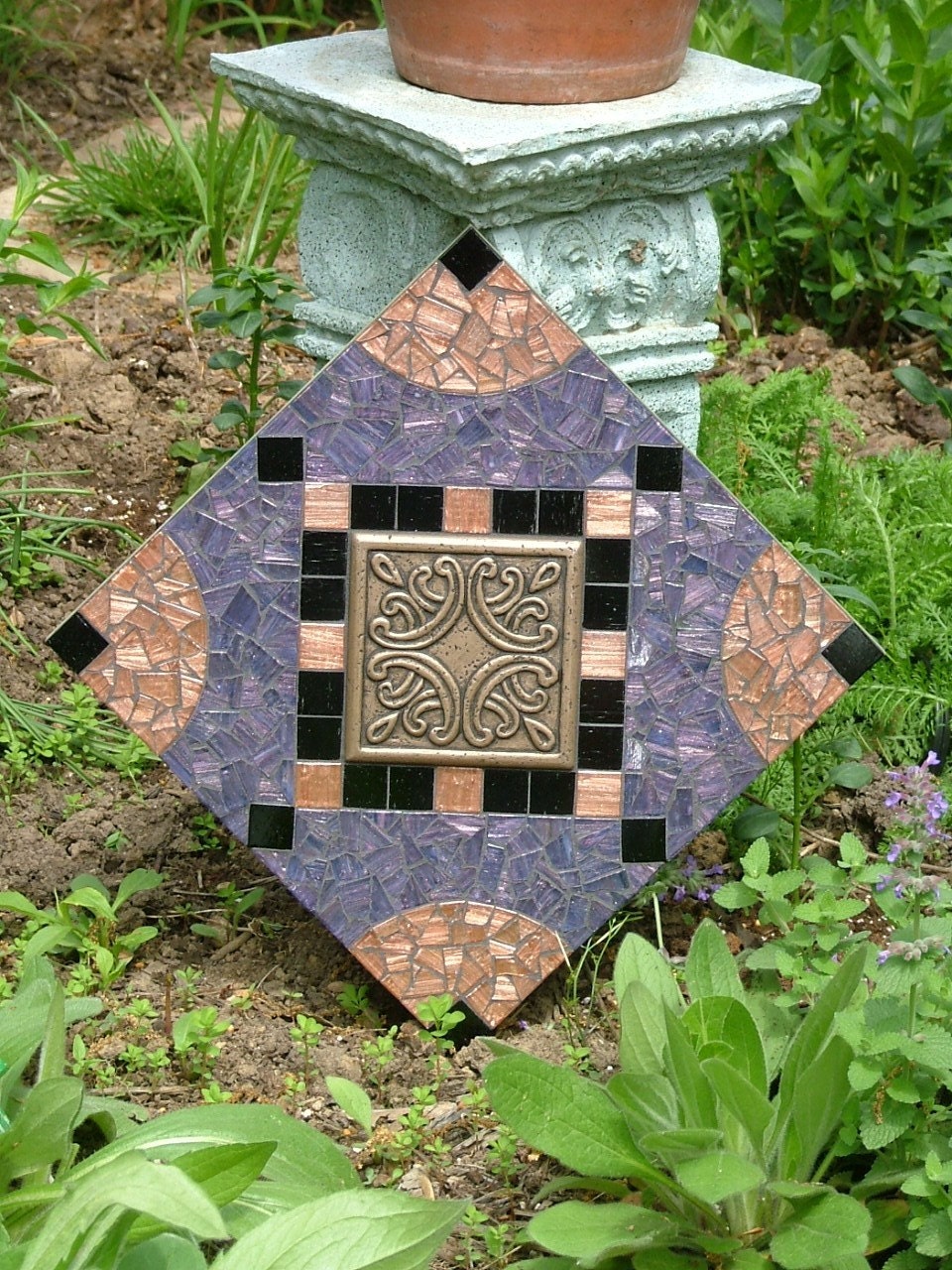 Amethyst Accent- Mosaic Wall Hanging