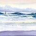 Riding Out the Storm giclee print, waves and surfer