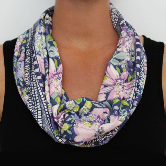 Organic Cotton Knit Scarf - Blossoms