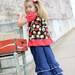 Triple Ruffle Denim Pants and Apple Peasant Top Set