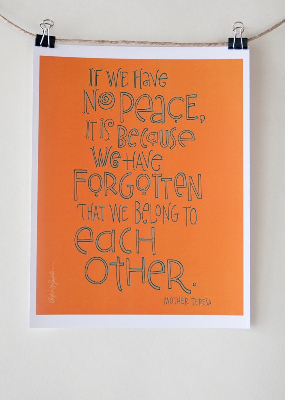 Mother Teresa Quote - Digital Print Mini Poster