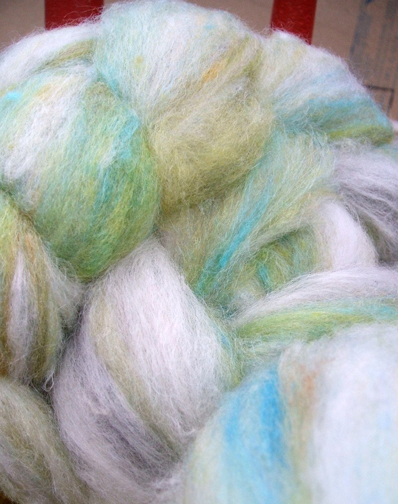 Luscious Luxurious Merino Wool and Tussah Silk Roving for Spinning or Felting 4 oz GWS2