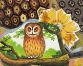Tawny Owl Collage Print- Vintage Urban Girl
