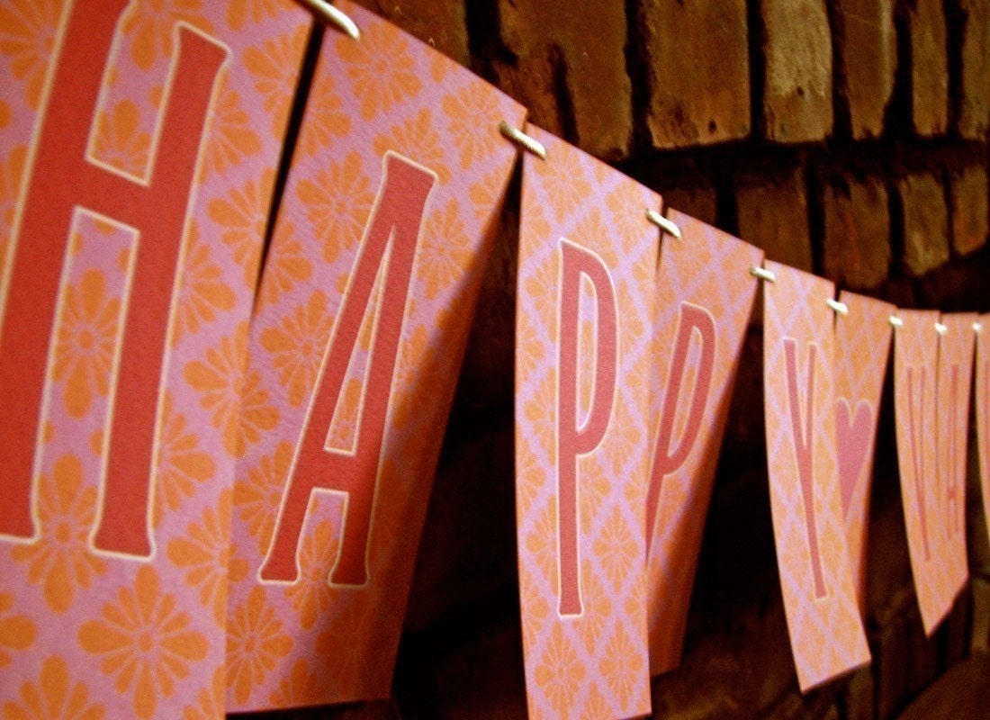 Sweet LOVE Paper Garland Party Banner - Choose Event - Great for Valentine's Day