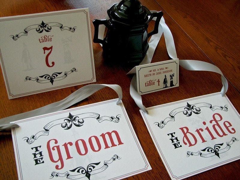 Victorian Bride and Groom Seat Signs Perfect for your wedding