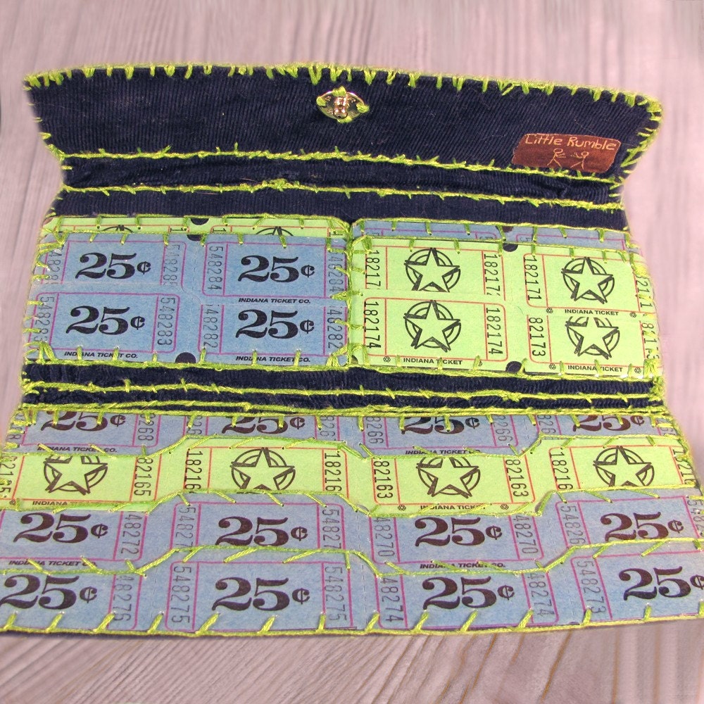 Blue and Green Raffle Ticket Wallets
