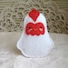 Felt Hen Embroidered Brooch - White