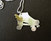 sterling silver winged roller skate pendant. Roller Derby Momma by VisionQuest