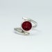 Silver and Red Garnet Ring - Unique setting -  January Birthstone Ring - Recycled Eco-Friendly Sterling Silver - alternative engagement ring