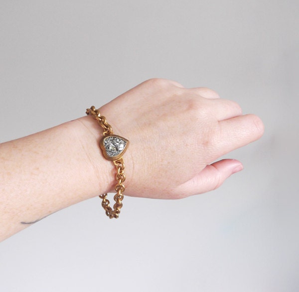 no. 495 - pyrite heart bracelet