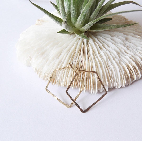 RESERVED FOR STEPHANIE no. 489 - brass diamond hoops