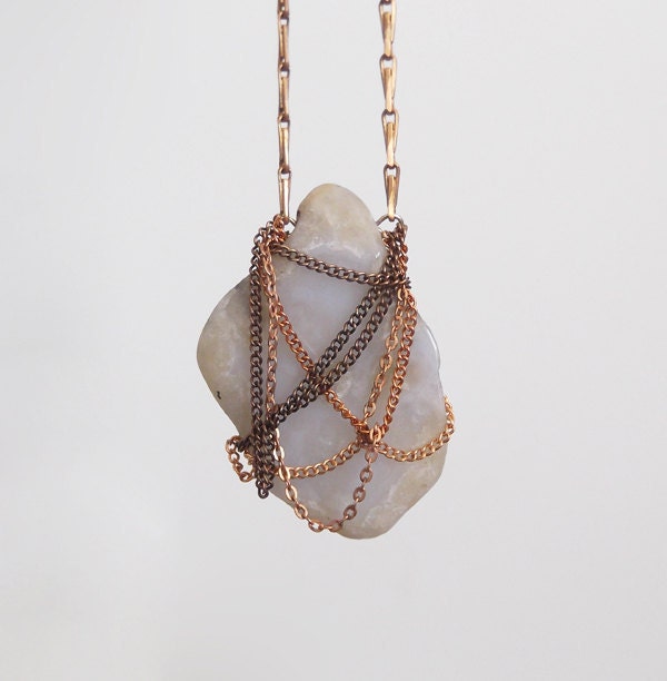 no. 490 - chalcedony and chain tangle necklace