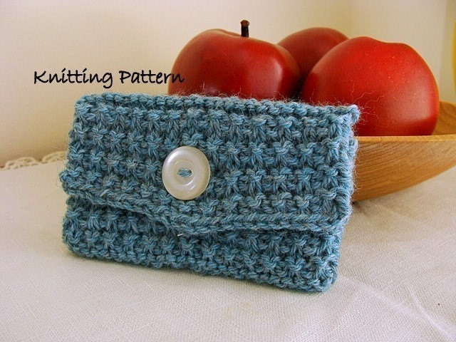 Knit Wallet or Card Holder PDF Knitting Pattern