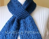 Diamond Cable Ascot Neckwarmer Scarflette PDF Knitting Pattern