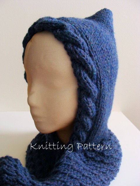 Woodland Hooded Scarf PDF Knitting Pattern