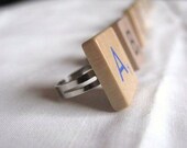 Ring Scrabble Wood Letter Tile