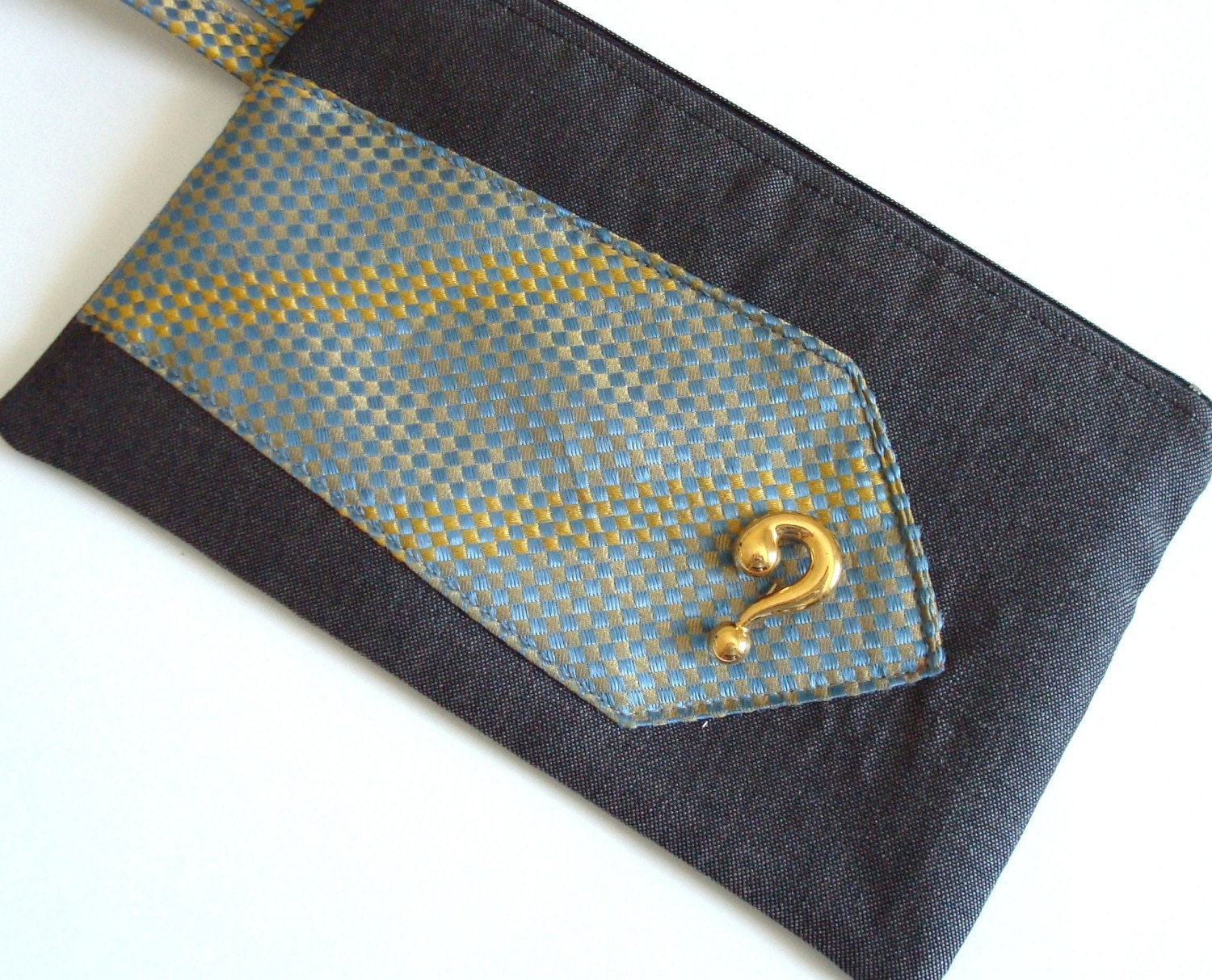 Sale - Question mark - Eco-chic ooak wristlet