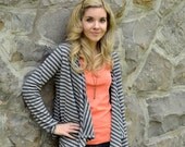 Leslie - striped cardigan in hemp and organic cotton jersey